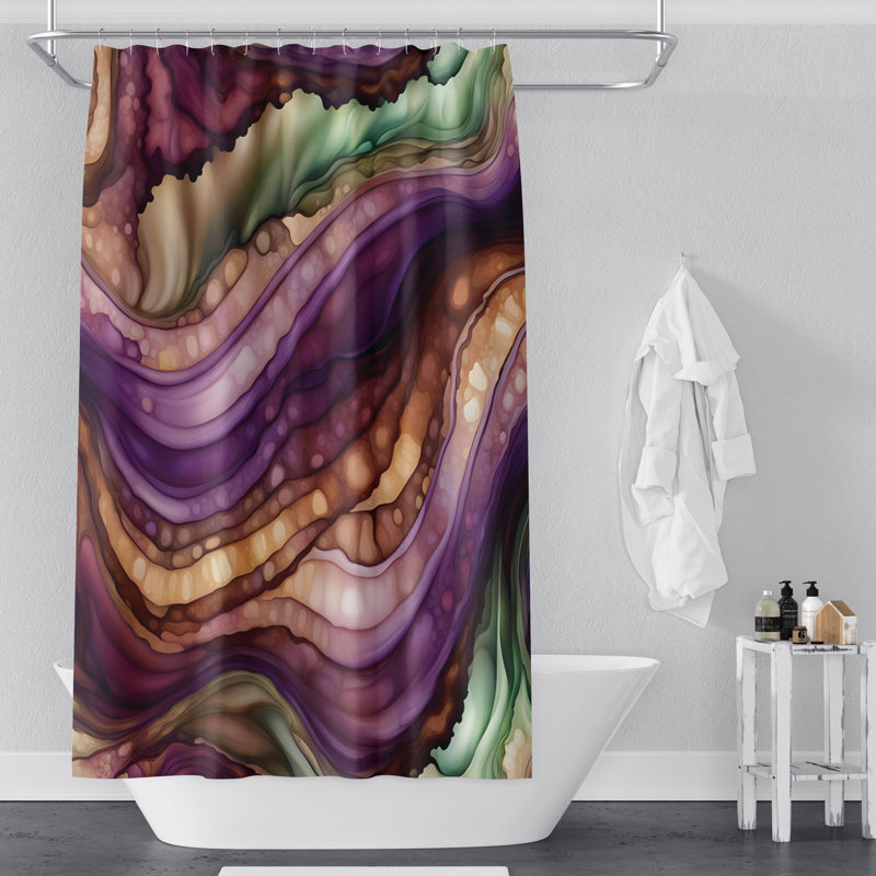 Rideau de douche abstrait Donnavin, H 83 po x l 70 po