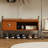 Brown Upholstered Bench
