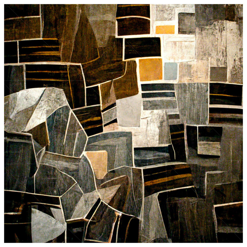 Tapisserie murale abstraite - art mural, H 68 po x l 80 po avec 4 œillets