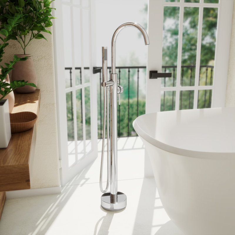 Havana Bathroom Tub Filler with Handshower, Chrome