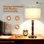 Lampe de table moderne avec interrupteur à intensité variable et ampoule à DEL, éclairage de chevet et de bureau minimaliste avec abat-jour en tissu pour chambre à coucher, salon, bureau