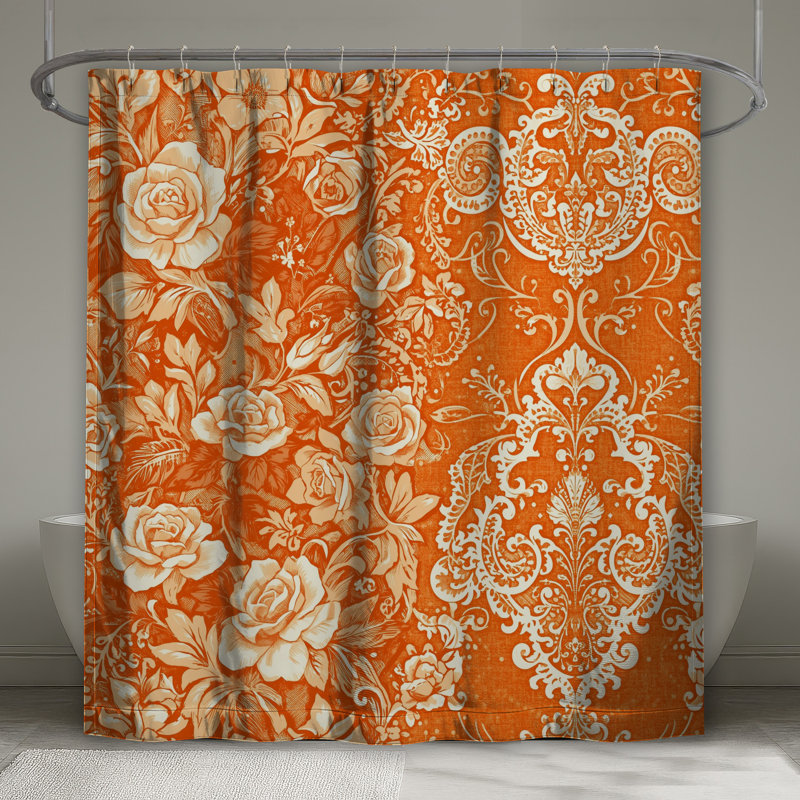 Rideaux de douche Ornate Floral Roses, L 70 po x H 93 po