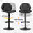 Adjustable Swivel 24"-33" Height Rhombus Faux Leather Bar Stools with Back for Kitchen Island-37222003-37222002