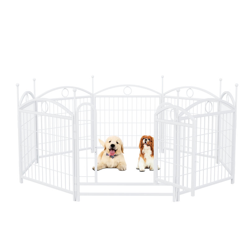 Parc pour chien robuste, 48,4 po x 48,4 po, clôture en métal pour clôture extérieure, 48,4 po x 48,4 po x 24,2 po, utilisation de parc pliable pour animaux de compagnie