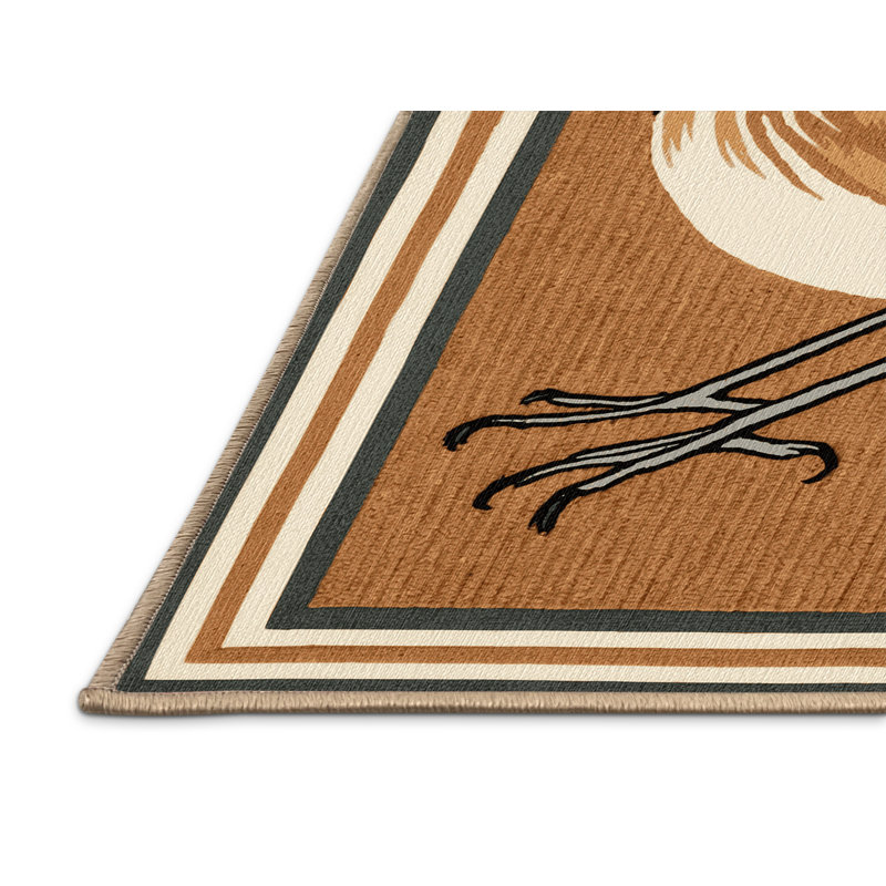 Washable Carolina Wren Birds Area Rug, Round 5'