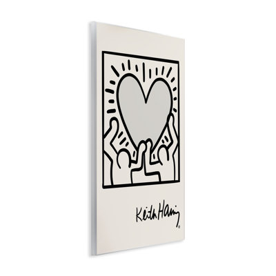 Contemporary People Outline Heart Symbol Keith Haring