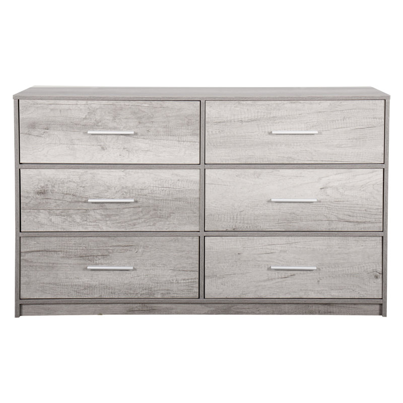 6-Drawer Dresser with Large Fabric Drawers, Grey