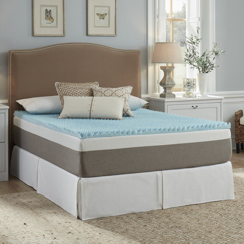 2" Reversible Gel Memory Foam Mattress Topper, King
