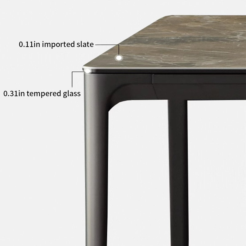 Table de salle à manger Kryska, H 29,1 po x L 31,4 po x l 55,1 po