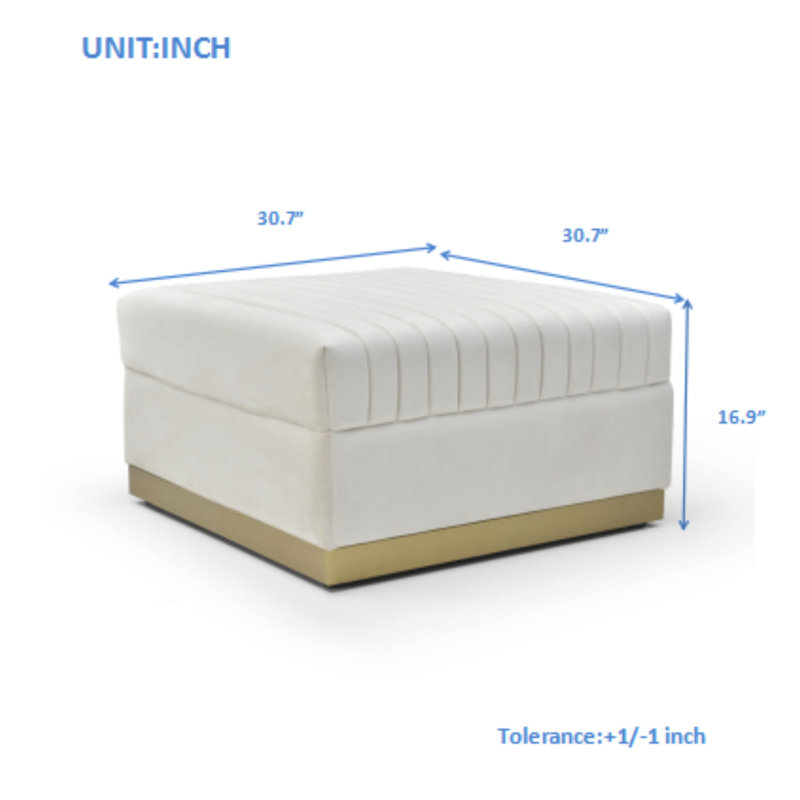 Velours rembourré en mousse Contemporary - Ajout de salon moderne, carré beige pour appartement Space Essential, Beige