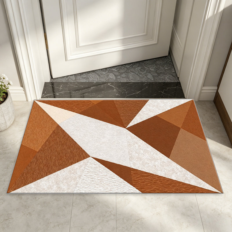 Terracotta Geometric carpet-easy to clean, machine-washable, soft and comfortable; suitable for door mats, kitchens, living rooms, bedrooms, corridors, and laundry areas. Easy to clean, durable carpet for home decoration.