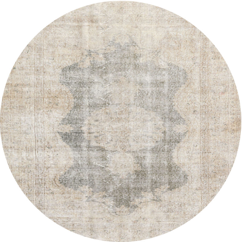 Tapis 100% traditionnel lavable à la machine 3734, Rond 5 pi