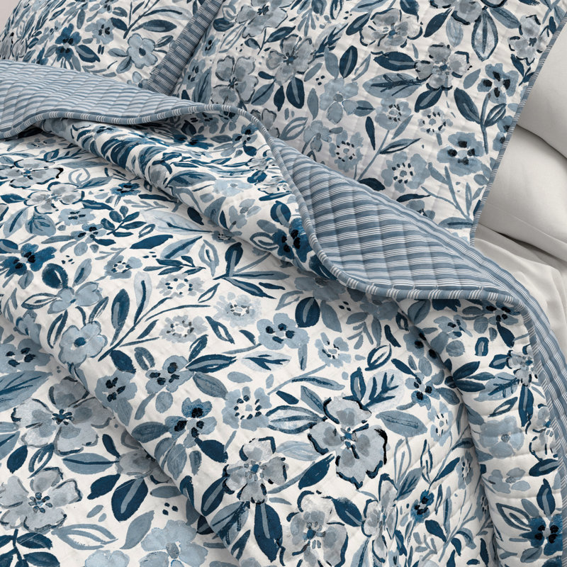 Ensemble de courtepointe à motif floral Coastal, Double / grand