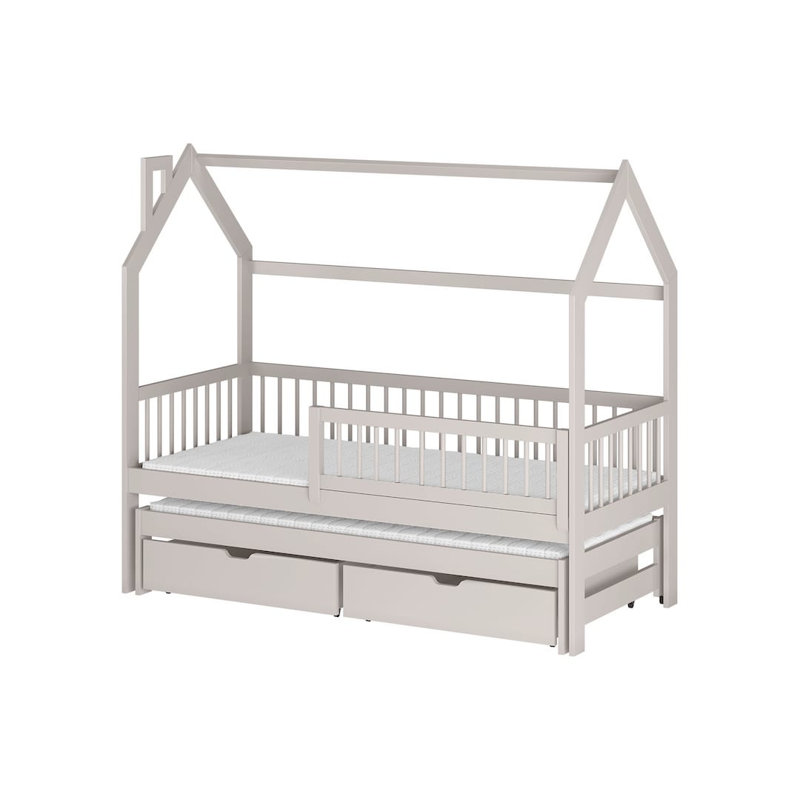 80 X 190cm Platform Bed Frame with Trundle Included, Cashmere