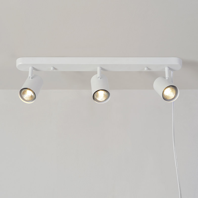 Matte White 22" Steel 3-Light Plug-In Track Fixture