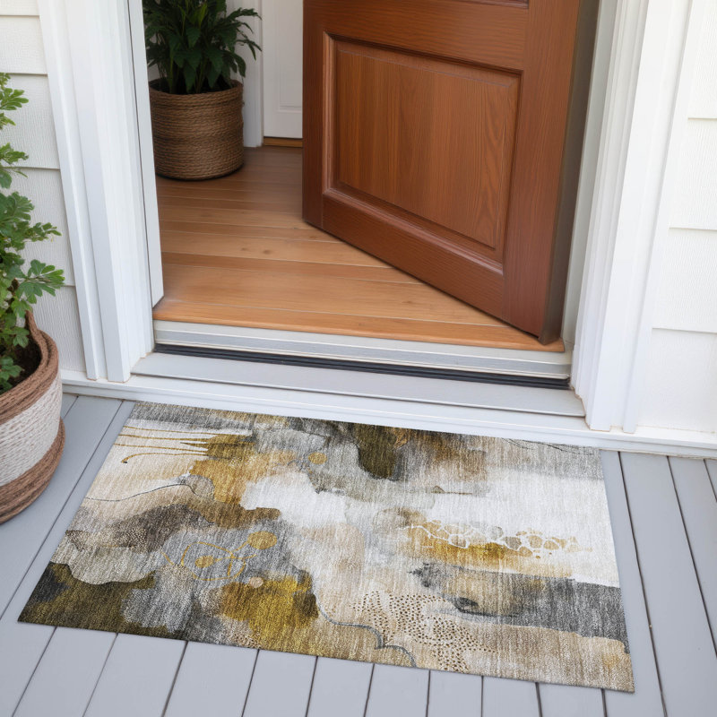 Tapis moka Xhevrie intérieur / extérieur lavable à la machine, Rectangle 1 pi 8 po x 2 pi 6 po