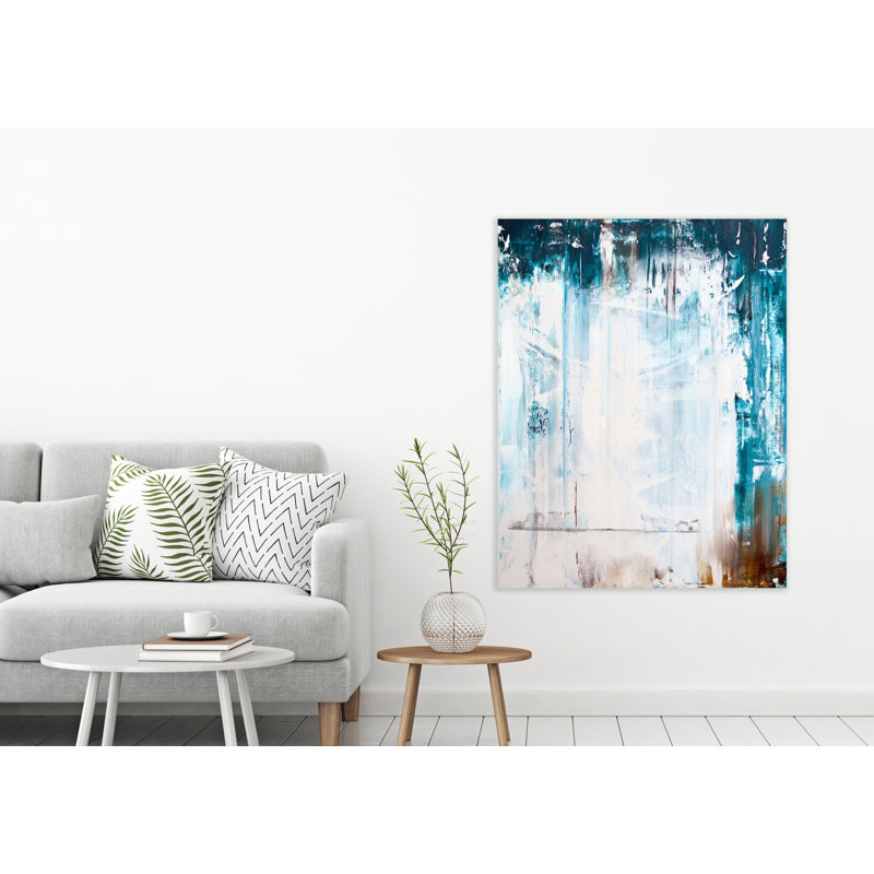 Abstract Print by John Beard, Brown Framed Canvas, 31.5" H x 25.5" W x 1.75" D