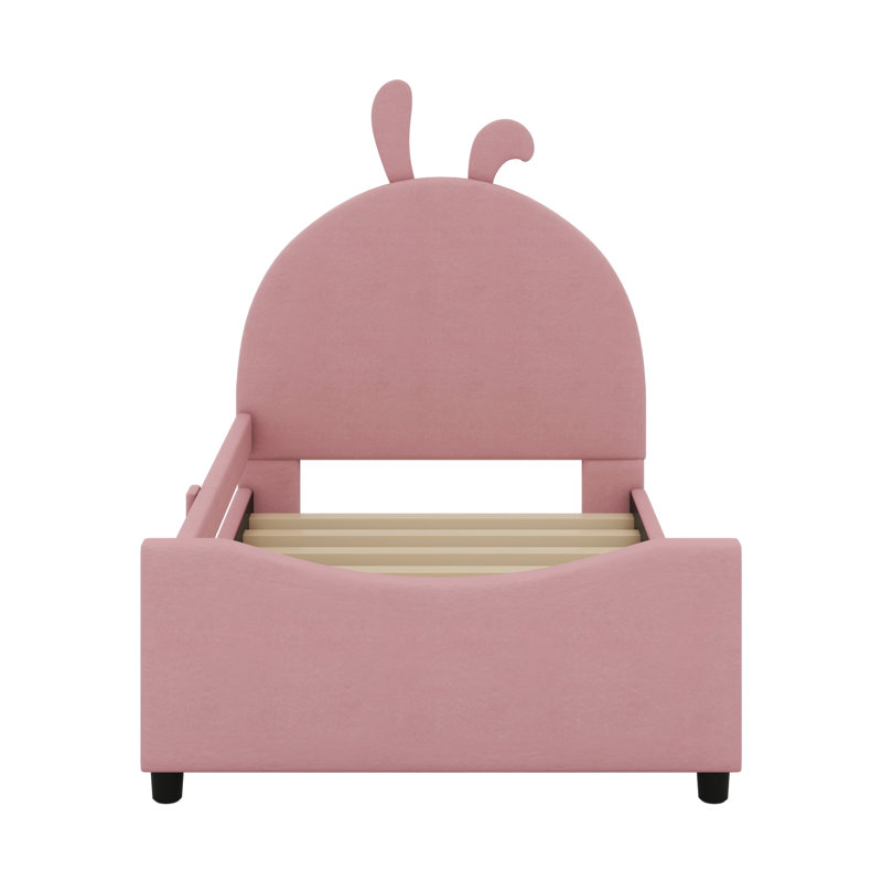 Upholstered Daybed With Rabbit Ear Shaped Headboard