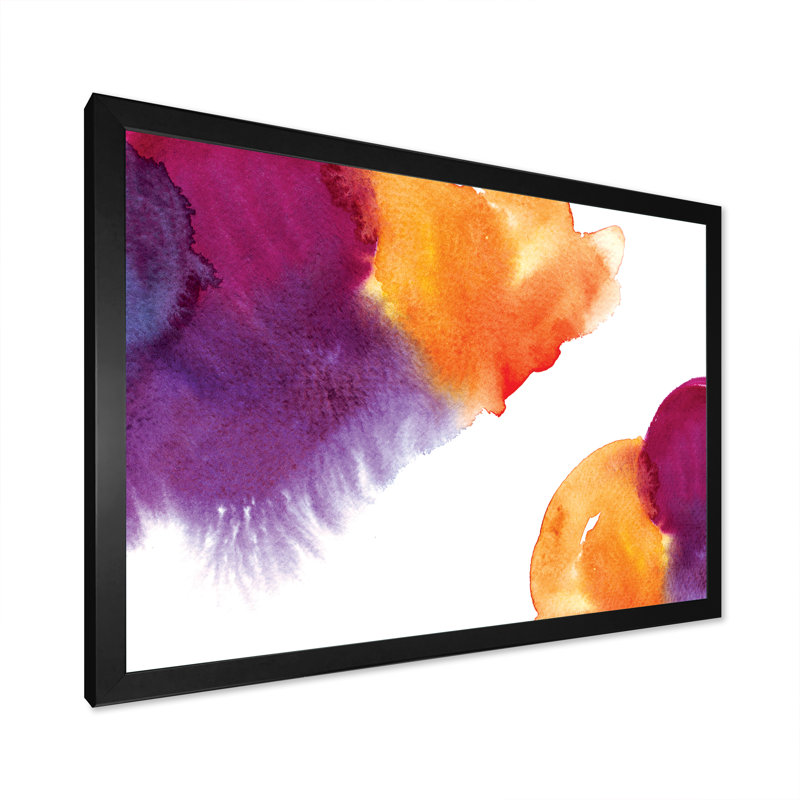 «Bright Coloured Watercolor Ii», reproduction d'art sur toile, Impression noire sur toile encadrée, H 8 po x l 12 po x P 1 po