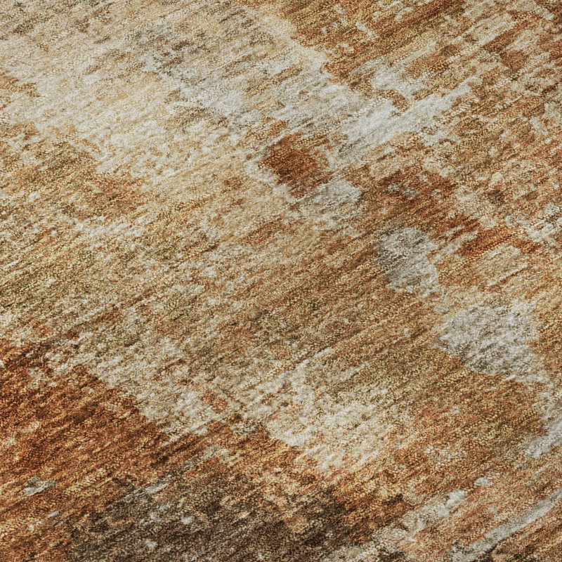Premium Machine Washable Mayfield AMF2300 Abstract Rug, 10' x 14', Copper