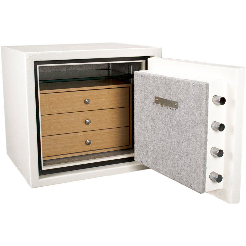 CUBIC FT KEYPAD FIREPROOF JEWELRY SAFE, WHITE, 19.57" H x 21.42" W x 18.9" D