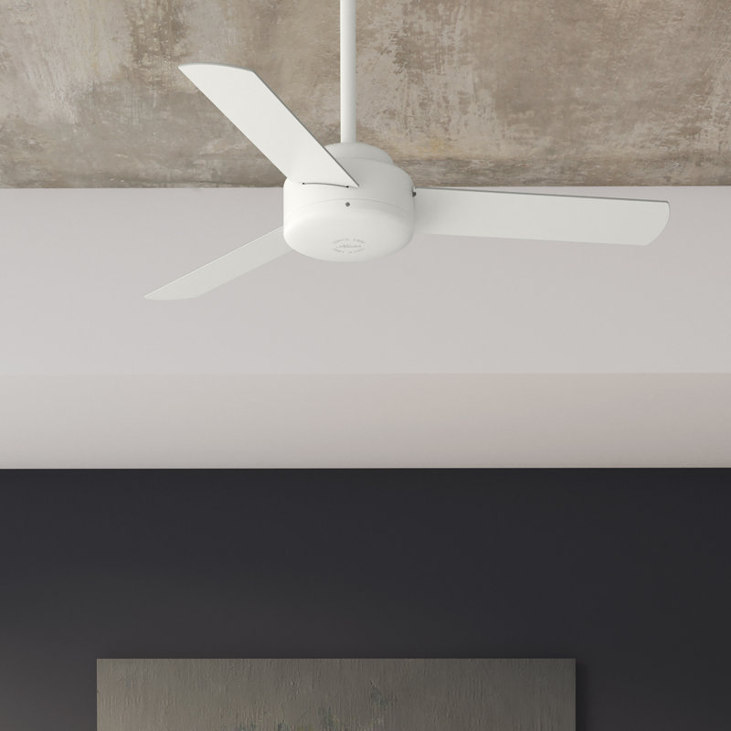 Presto 44" 3 - Blade Modern Indoor Small Room Ceiling Fan with Wall Control, White
