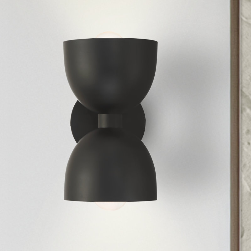 Hunter Erling 1 Light Medium Sconce Wall Light Fixture, Matte Black, Black