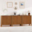 Armoire de rangement 31,5 "pour le salon, armoire de rangement en placage de bois massif avec tablettes réglables pour le couloir ou la cuisine, brun clair-335970171