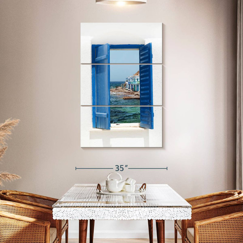 Lilie Window To Coastal Greece, 74" H x 48" W