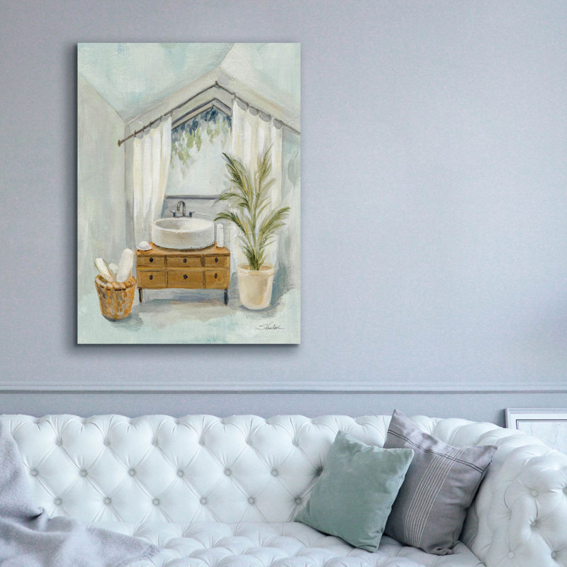  «Bathroom In The Attic 2» par Silvia Vassileva, art mural sur toile, 40 po x 54 po, H 54 po x l 40 po