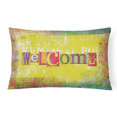 Coussin décoratif intérieur/extérieur artsy welcome