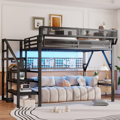 Queen Size Loft Bed with Stairs