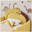 Lit double en forme de dinosaure avec barrière de sécurité, cadre de lit en bois massif, revêtement en tissu bouclé, pour enfants et tout-petits-1050264217