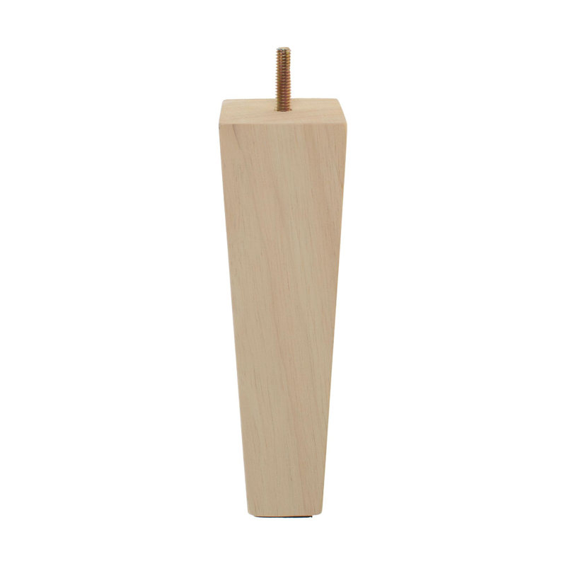 Pied de meuble non fini, 1 pièce, H 8 po x l 2,25 po x P 2,25 po