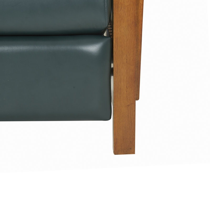 Rinker 32.7" Wide Genuine Leather Manual Standard Recliner, Brown, Green Genuine Leather