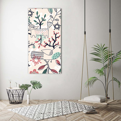 Animals And Flowers - Wrapped Canvas Print