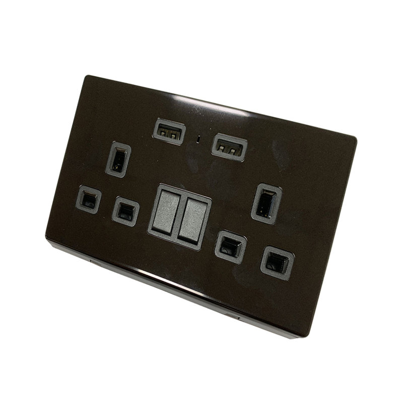 Smart Wi-Fi 13A Wi-Fi Twin Wall Sockets with 1 USB Ports, Black