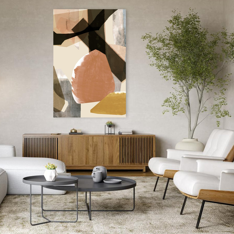 Art contemporain contemporain abstrait géométrique, H 48 po x l 32 po