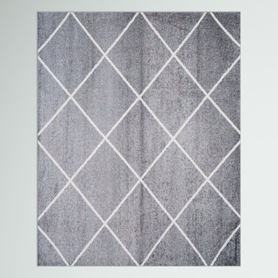 Tapis gris / blanc Bertrice