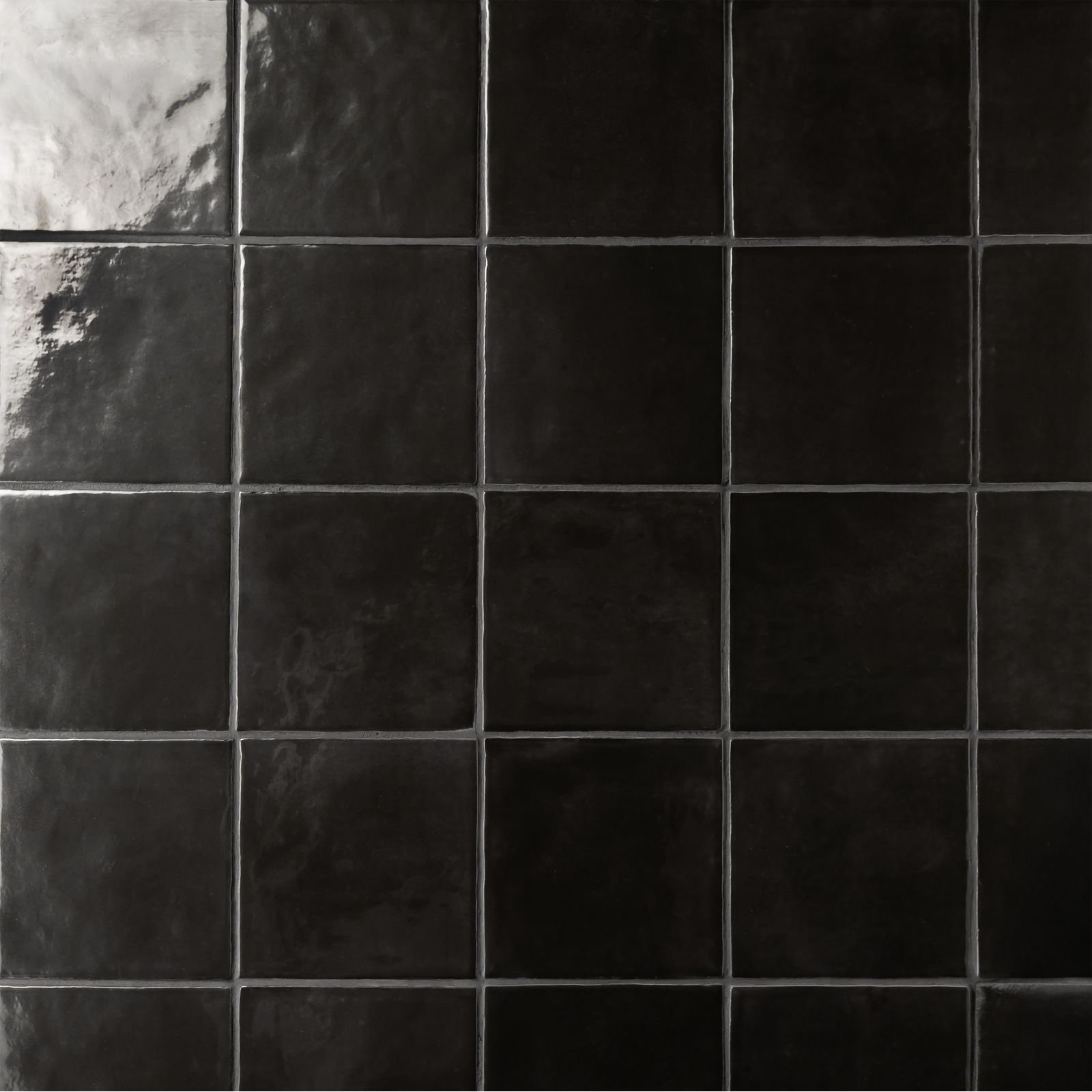 Cloe 5 in. x 5 in. Handmade-Look Ceramic Wall Glossy Subway Tile, Black