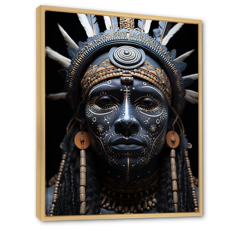 Native Tribal Markings - Impression, H 20 po x l 12 po x P 1 po, Cadre naturel flottant