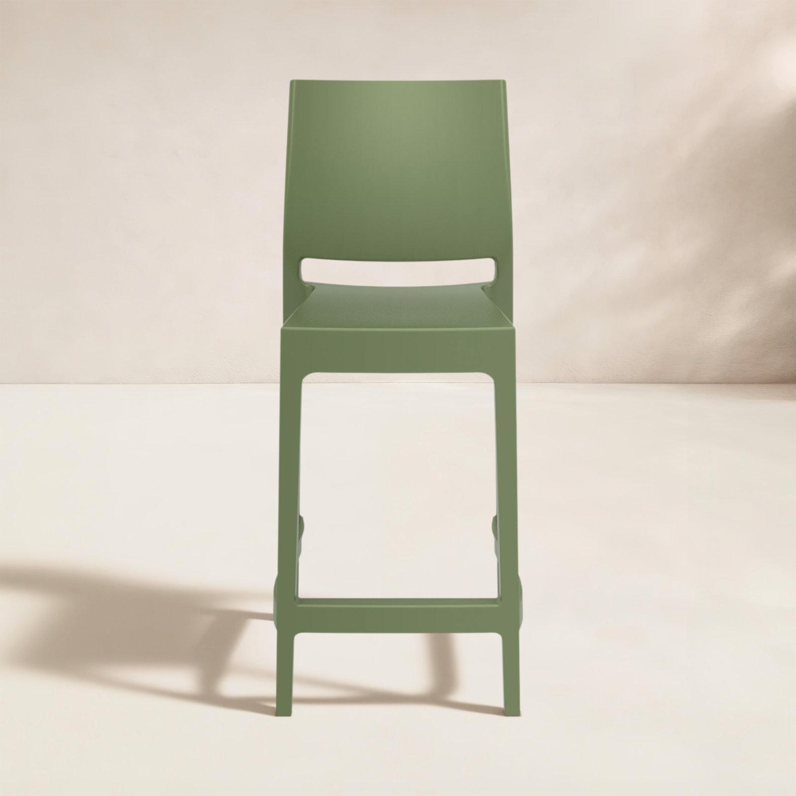 Adrienne Outdoor Bar Stool, Olive Green, 25.5"