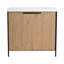 Meuble-lavabo autoportant de 60 po avec lavabo double et plusieurs fonctions pour plus de confort-488689428