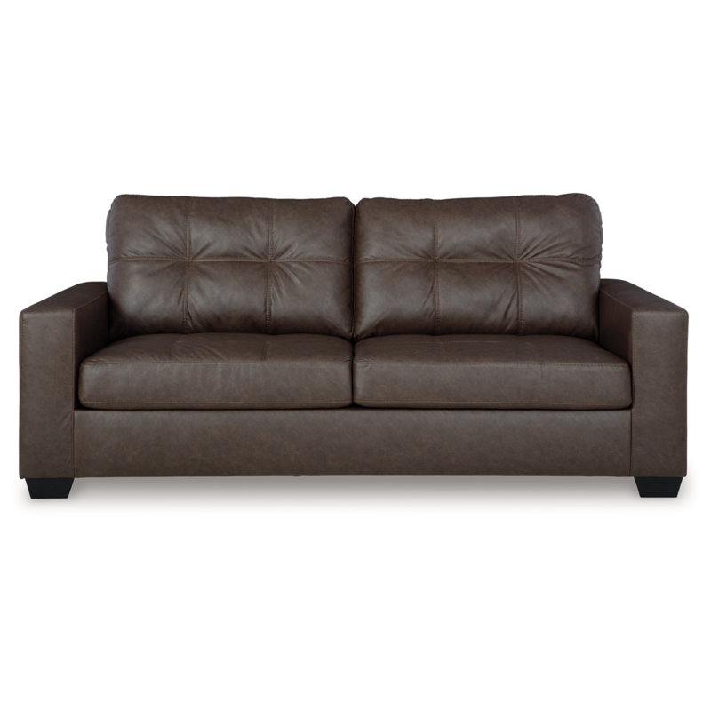 Umber Faux Leather Memory Foam Sectional Sleeper with Removable Cushions
