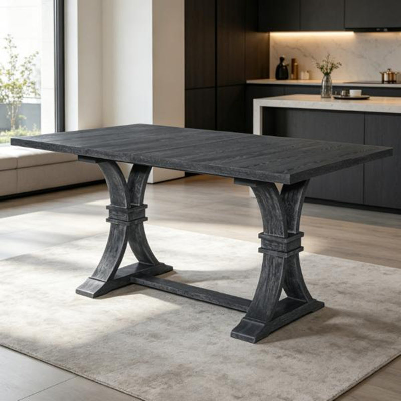 Table de salle à manger extensible Devingo, Gris