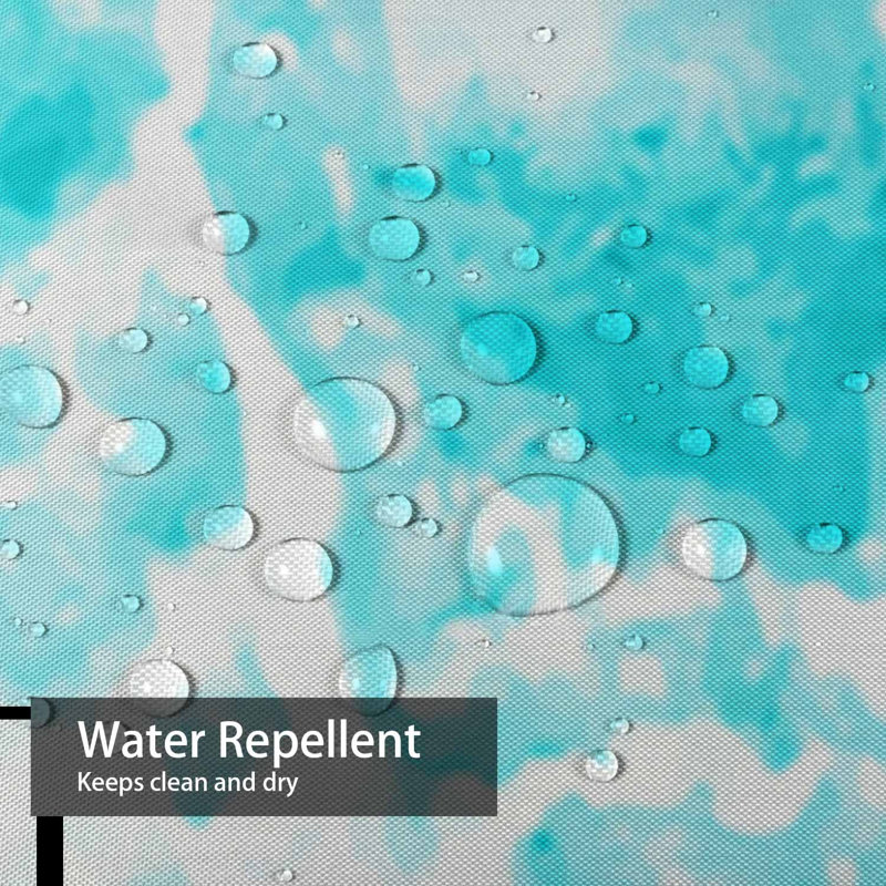 Rideau de douche aquarelle bleu océan à 12 crochets, L 72 po x l 84 po