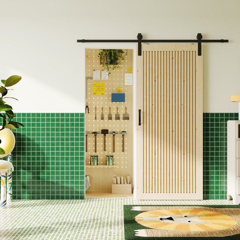 Porte de grange intérieure en gril 1 Lite Grille Design, 1, 42 po x 84 po