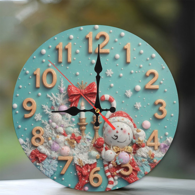 Horloge de Noël avec bonhomme de neige