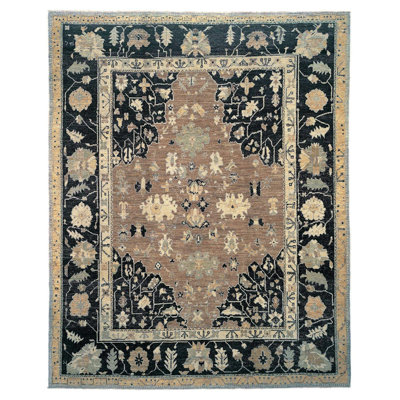 Rag Wool Oriental Area Rug in Black/Brown