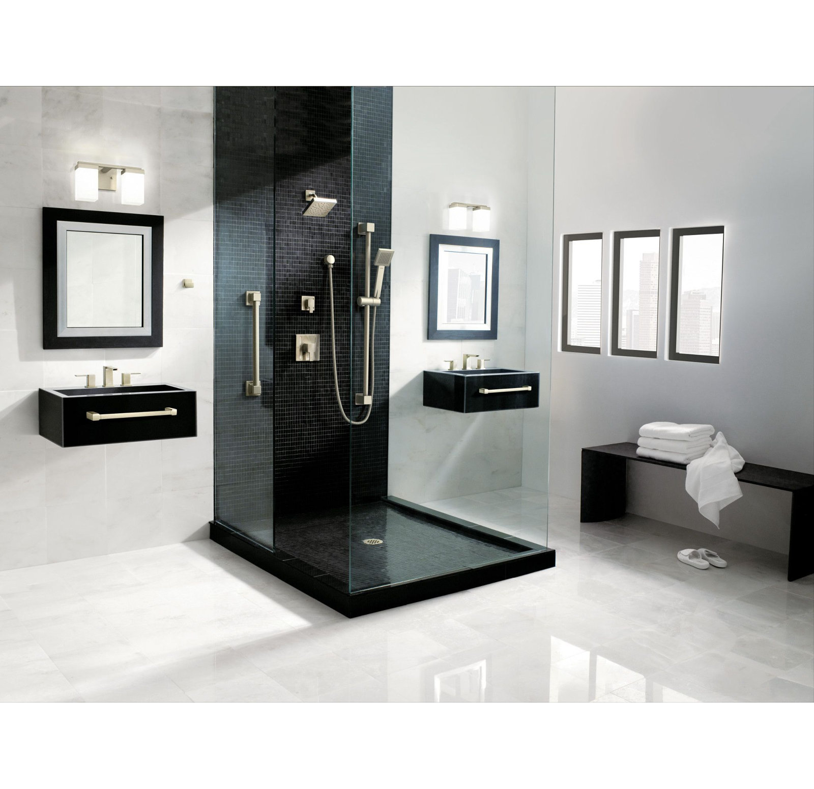 90 Degree Tub and Shower Faucet with Posi-Temp, Chrome